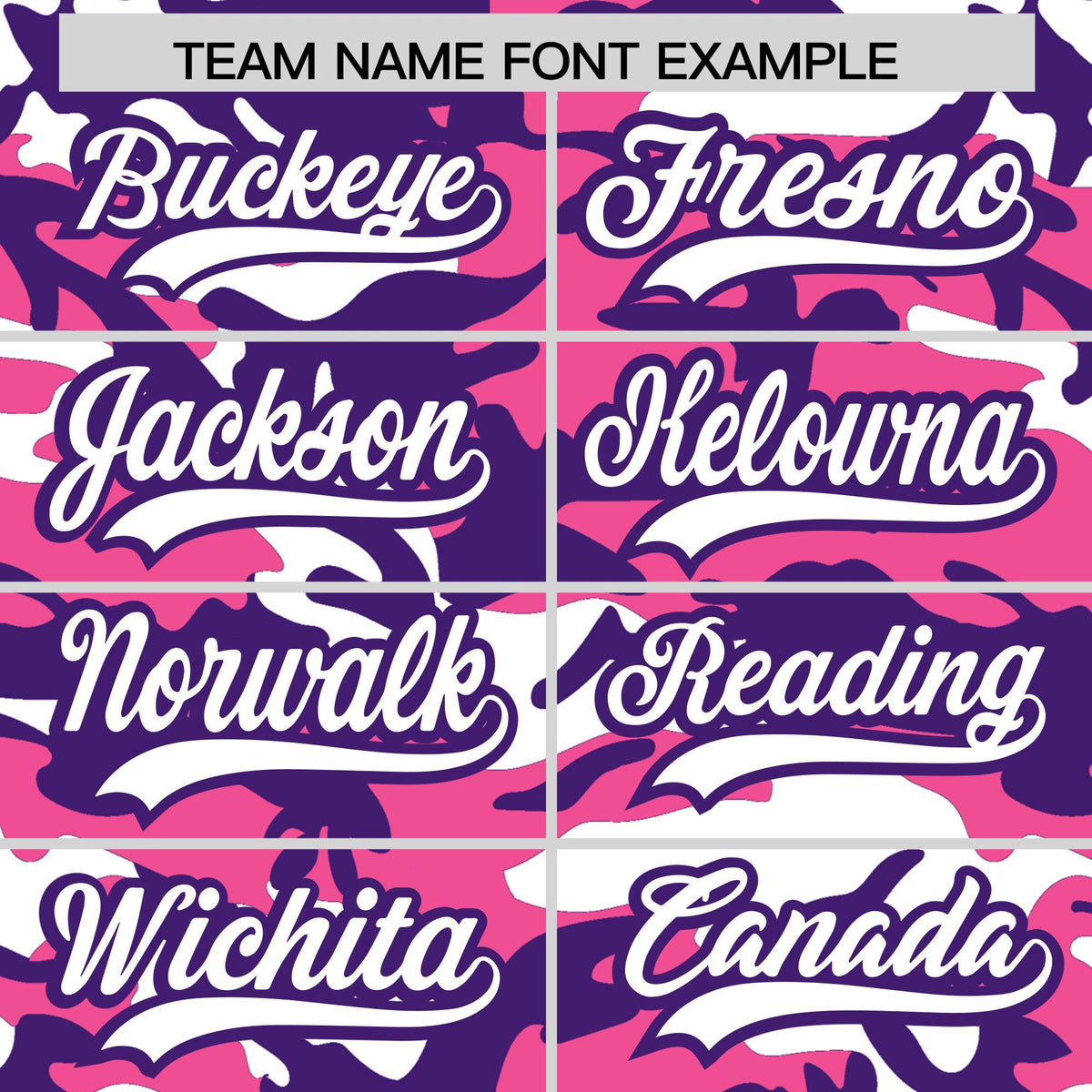 Custom Pink Purple White Camo Gradient Fashion Baseball Jersey | Perfect for Training,Sublimation Printed &amp; Stitched,Add Name and Numbern,Perfect for Teams | KXKSHOP