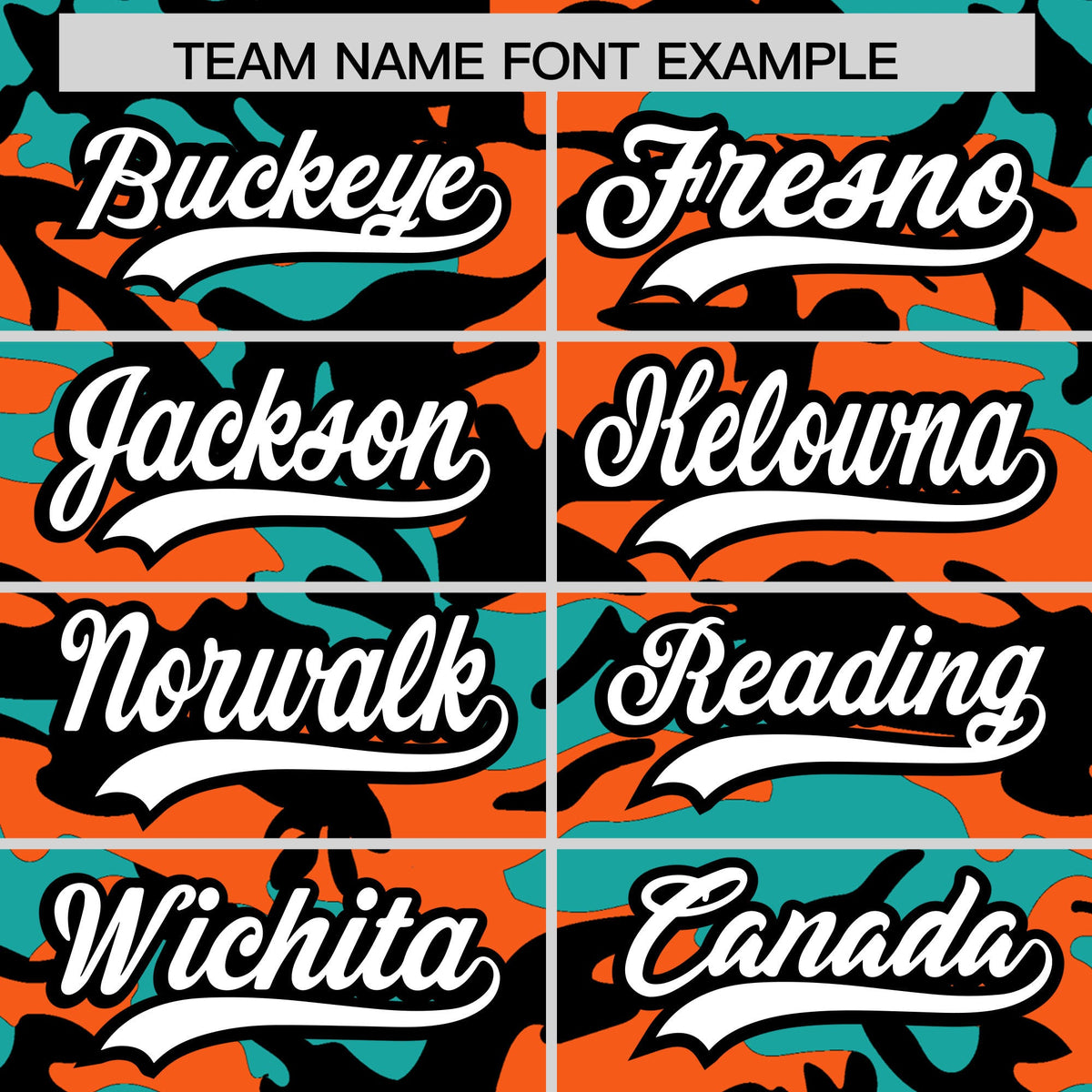 Custom Orange Aqua Black Camo Gradient Fashion Baseball Jersey | Perfect for Training,Sublimation Printed &amp; Stitched,Add Name and Numbern,Perfect for Teams | KXKSHOP