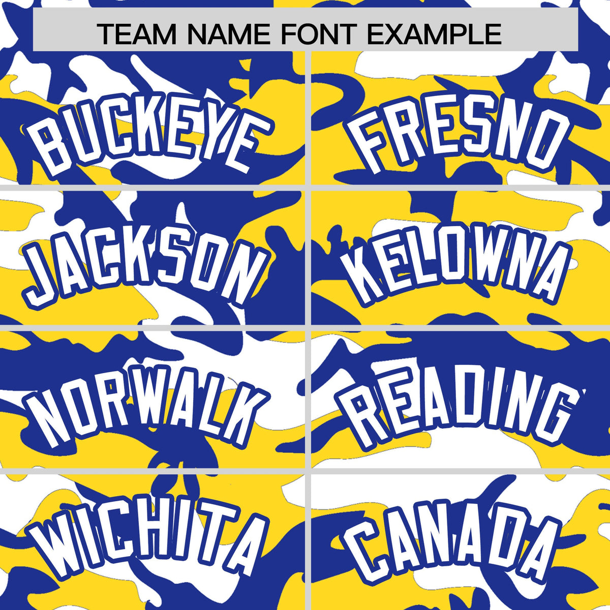 Custom Gold Royal Blue White Camo Gradient Fashion Baseball Jersey | Perfect for Training,Sublimation Printed &amp; Stitched,Add Name and Numbern,Perfect for Teams | KXKSHOP