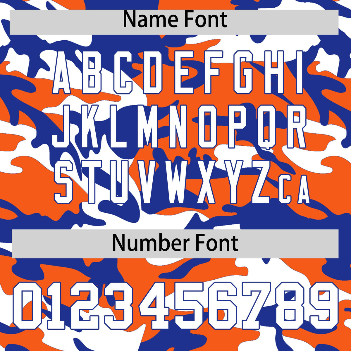 Custom Orange Royal Blue White Camo Gradient Fashion Baseball Jersey | Perfect for Training,Sublimation Printed &amp; Stitched,Add Name and Numbern,Perfect for Teams | KXKSHOP