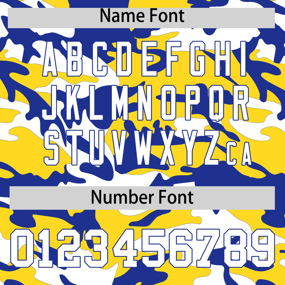 Custom Gold Royal Blue White Camo Gradient Fashion Baseball Jersey | Perfect for Training,Sublimation Printed &amp; Stitched,Add Name and Numbern,Perfect for Teams | KXKSHOP