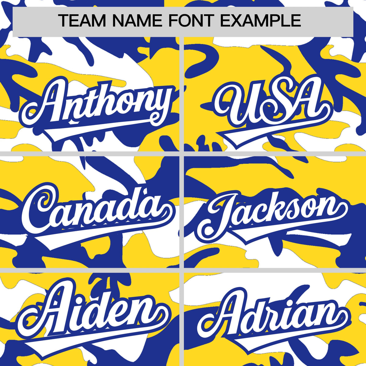 Custom Gold Royal Blue White Camo Gradient Fashion Baseball Jersey | Perfect for Training,Sublimation Printed &amp; Stitched,Add Name and Numbern,Perfect for Teams | KXKSHOP