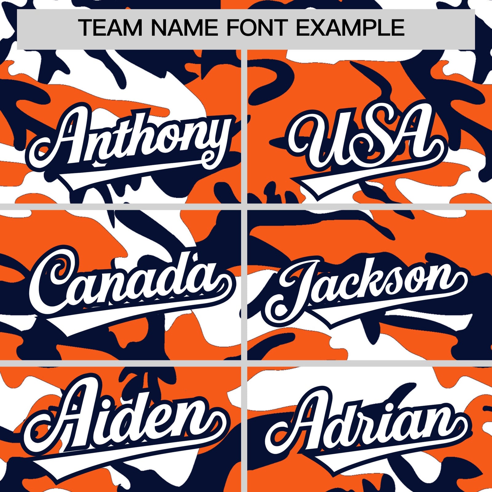 Custom Orange Navy White Camo Gradient Fashion Baseball Jersey | Perfect for Training,Sublimation Printed & Stitched,Add Name and Numbern,Perfect for Teams | KXKSHOP
