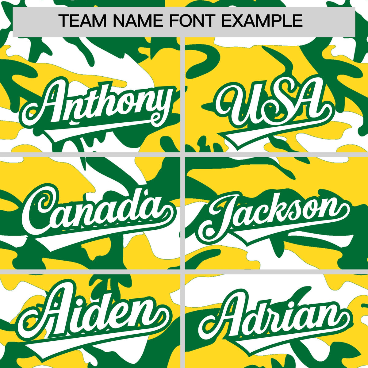Custom Gold Kelly Green White Camo Gradient Fashion Baseball Jersey | Perfect for Training,Sublimation Printed &amp; Stitched,Add Name and Numbern,Perfect for Teams | KXKSHOP