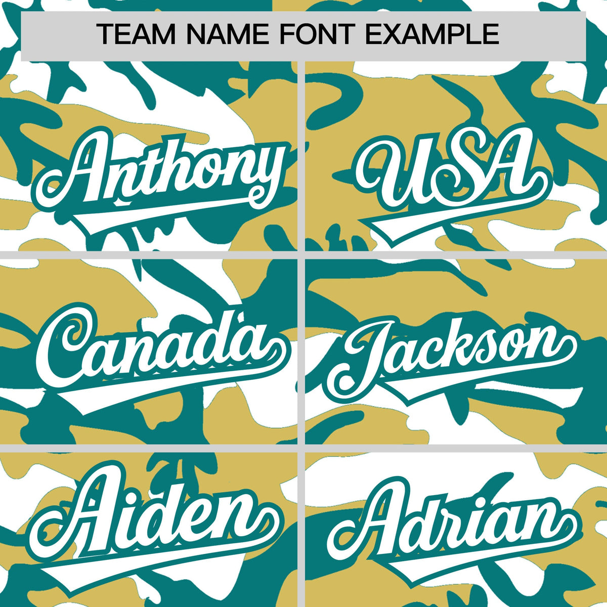 Custom Old Gold Teal White Camo Gradient Fashion Baseball Jersey | Perfect for Training,Sublimation Printed &amp; Stitched,Add Name and Numbern,Perfect for Teams | KXKSHOP