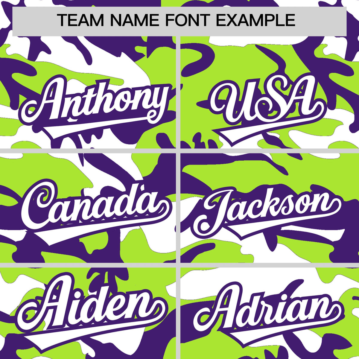 Custom Neon Green Purple White Camo Gradient Fashion Baseball Jersey | Perfect for Training,Sublimation Printed &amp; Stitched,Add Name and Numbern,Perfect for Teams | KXKSHOP