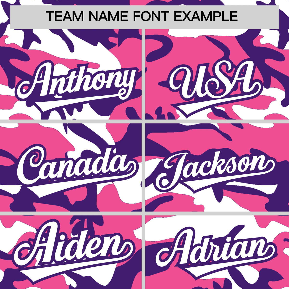 Custom Pink Purple White Camo Gradient Fashion Baseball Jersey | Perfect for Training,Sublimation Printed &amp; Stitched,Add Name and Numbern,Perfect for Teams | KXKSHOP