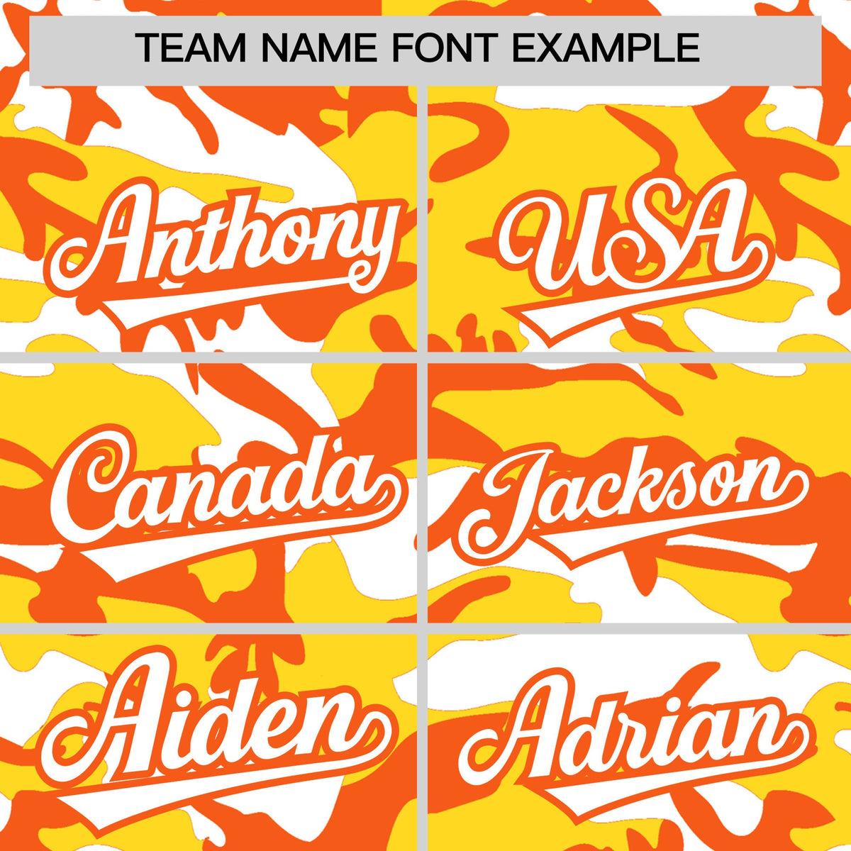 Custom Gold Orange White Camo Gradient Fashion Baseball Jersey | Perfect for Training,Sublimation Printed &amp; Stitched,Add Name and Numbern,Perfect for Teams | KXKSHOP