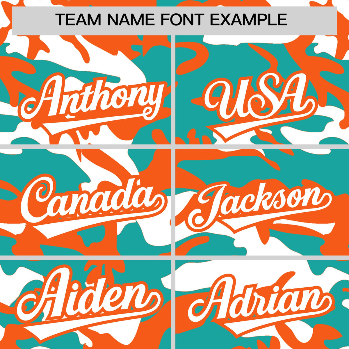 Custom Aqua White Orange Camo Gradient Fashion Baseball Jersey | Perfect for Training,Sublimation Printed &amp; Stitched,Add Name and Numbern,Perfect for Teams | KXKSHOP