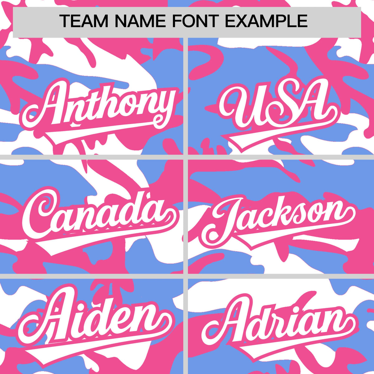 Custom Light Blue Pink White Camo Gradient Fashion Baseball Jersey | Perfect for Training,Sublimation Printed &amp; Stitched,Add Name and Numbern,Perfect for Teams | KXKSHOP