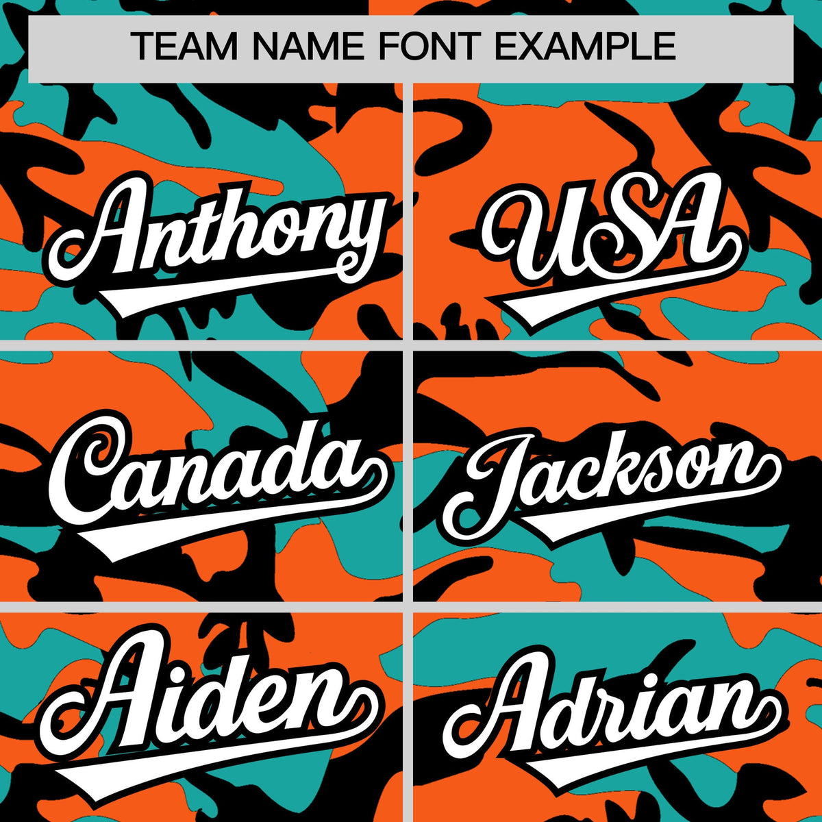 Custom Orange Aqua Black Camo Gradient Fashion Baseball Jersey | Perfect for Training,Sublimation Printed &amp; Stitched,Add Name and Numbern,Perfect for Teams | KXKSHOP
