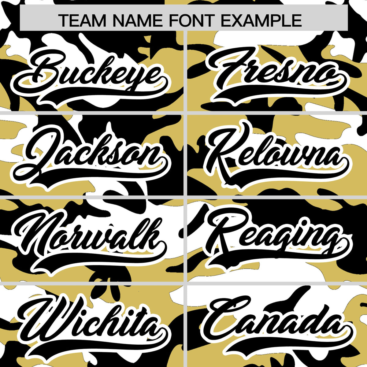 Custom Old Gold Black White Camo Gradient Fashion Baseball Jersey | Perfect for Training,Sublimation Printed &amp; Stitched,Add Name and Numbern,Perfect for Teams | KXKSHOP