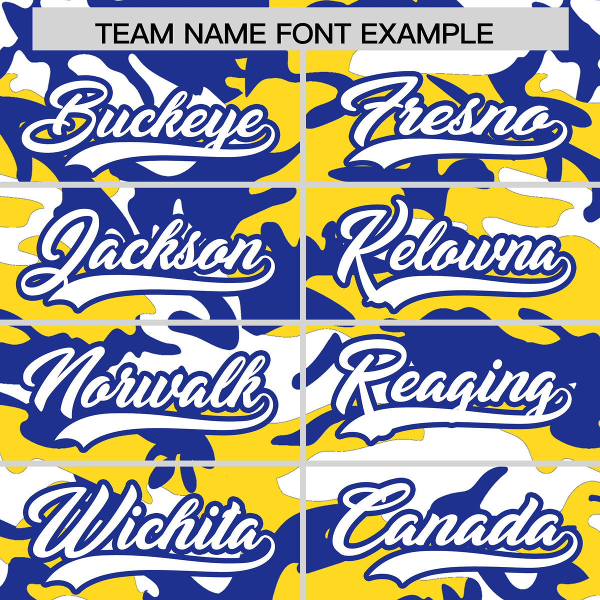 Custom Gold Royal Blue White Camo Gradient Fashion Baseball Jersey | Perfect for Training,Sublimation Printed &amp; Stitched,Add Name and Numbern,Perfect for Teams | KXKSHOP