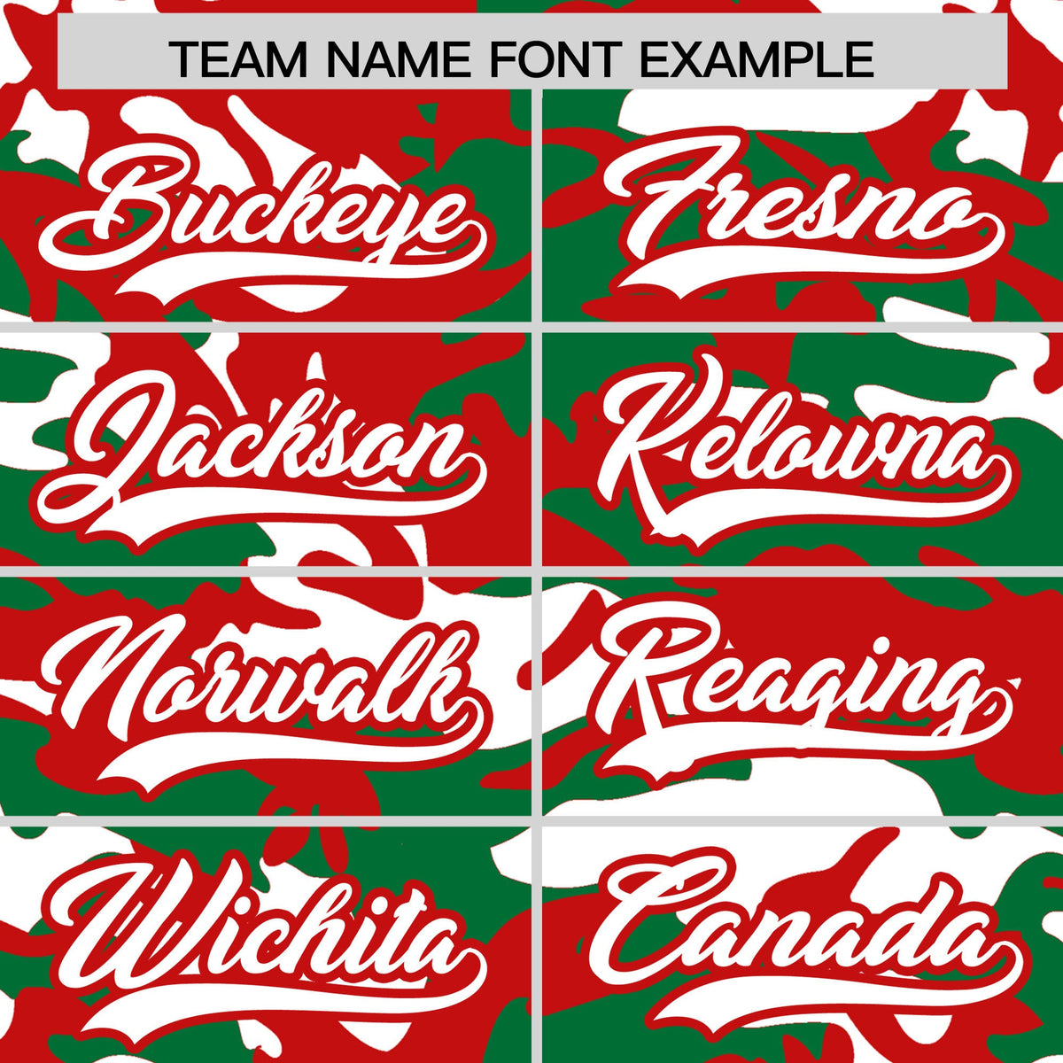 Custom Kelly Green Red White Camo Gradient Fashion Baseball Jersey | Perfect for Training,Sublimation Printed &amp; Stitched,Add Name and Numbern,Perfect for Teams | KXKSHOP