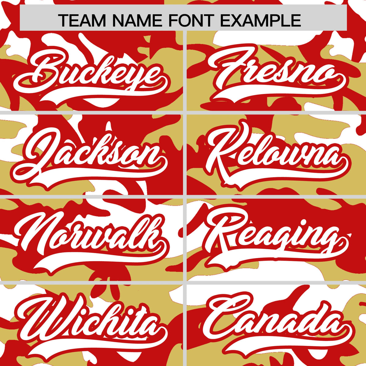 Custom Old Gold Red White Camo Gradient Fashion Baseball Jersey | Perfect for Training,Sublimation Printed &amp; Stitched,Add Name and Numbern,Perfect for Teams | KXKSHOP