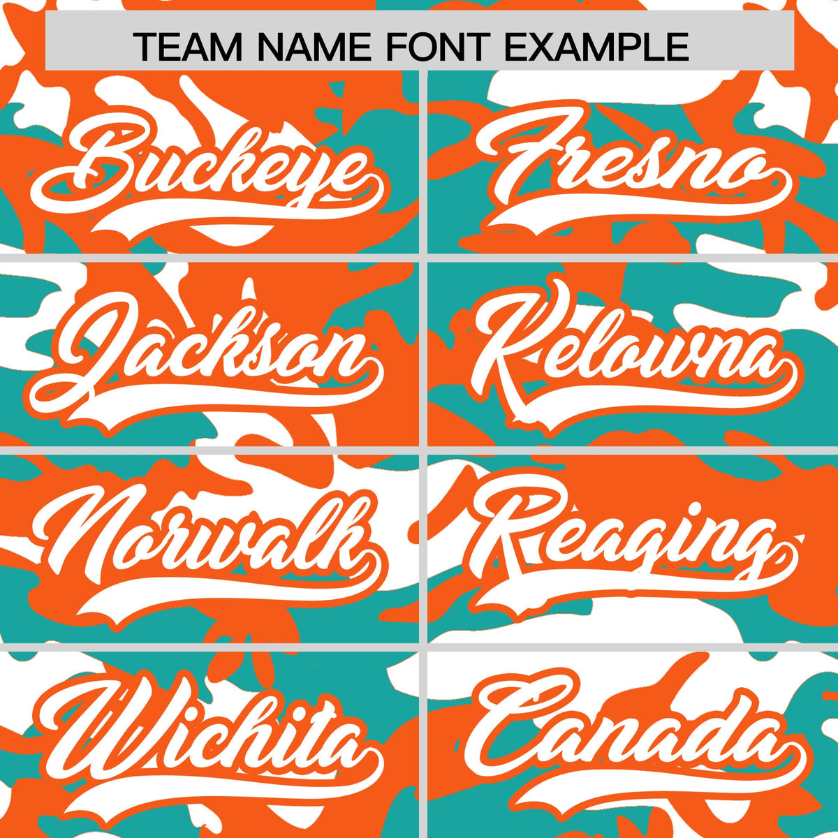 Custom Aqua White Orange Camo Gradient Fashion Baseball Jersey | Perfect for Training,Sublimation Printed &amp; Stitched,Add Name and Numbern,Perfect for Teams | KXKSHOP