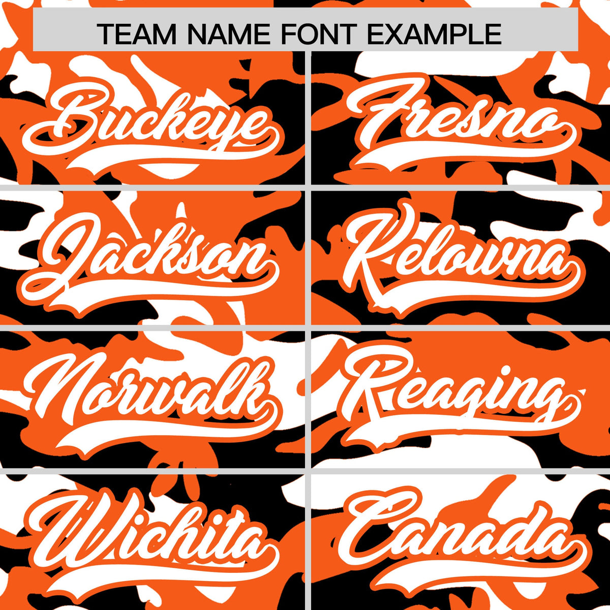 Custom Orange Black White Camo Gradient Fashion Baseball Jersey | Perfect for Training,Sublimation Printed &amp; Stitched,Add Name and Numbern,Perfect for Teams | KXKSHOP