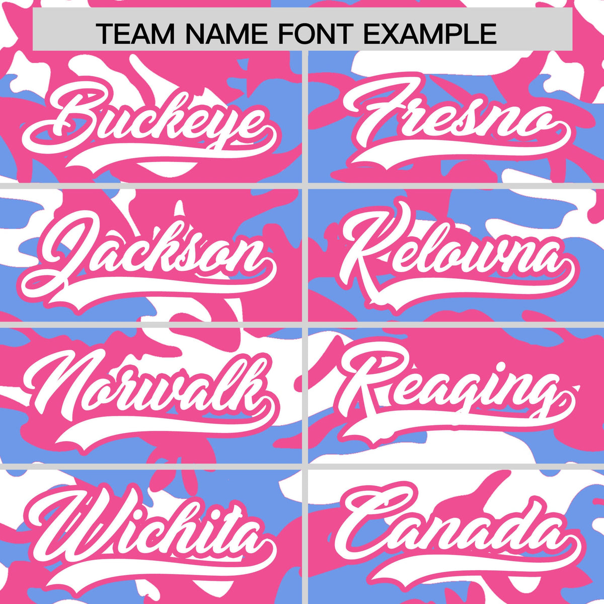 Custom Light Blue Pink White Camo Gradient Fashion Baseball Jersey | Perfect for Training,Sublimation Printed &amp; Stitched,Add Name and Numbern,Perfect for Teams | KXKSHOP