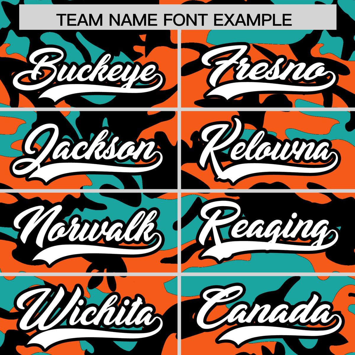 Custom Orange Aqua Black Camo Gradient Fashion Baseball Jersey | Perfect for Training,Sublimation Printed &amp; Stitched,Add Name and Numbern,Perfect for Teams | KXKSHOP