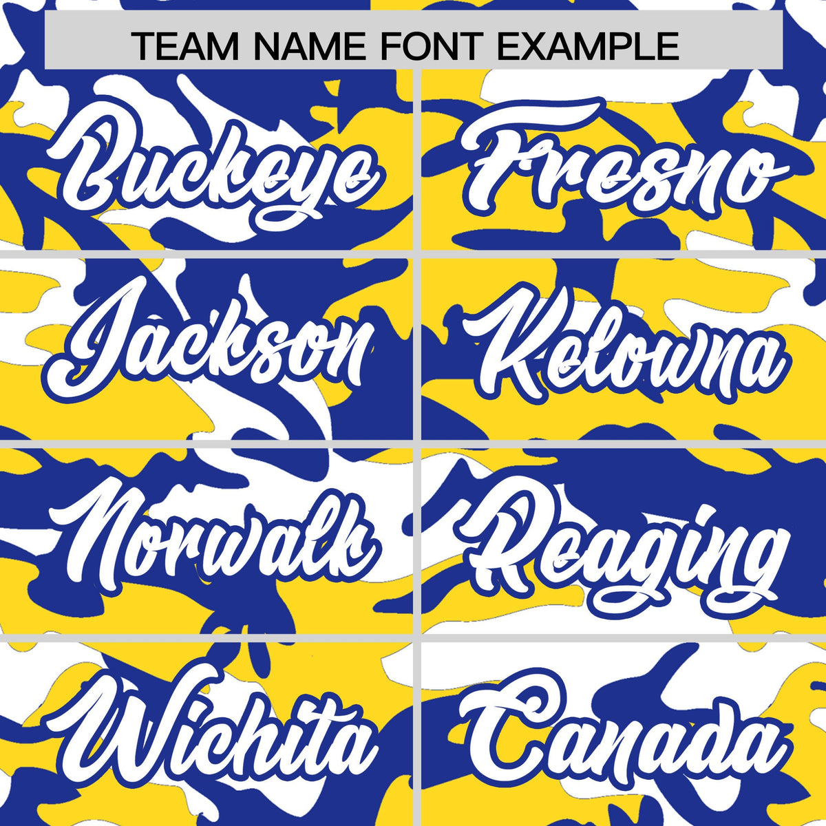Custom Gold Royal Blue White Camo Gradient Fashion Baseball Jersey | Perfect for Training,Sublimation Printed &amp; Stitched,Add Name and Numbern,Perfect for Teams | KXKSHOP