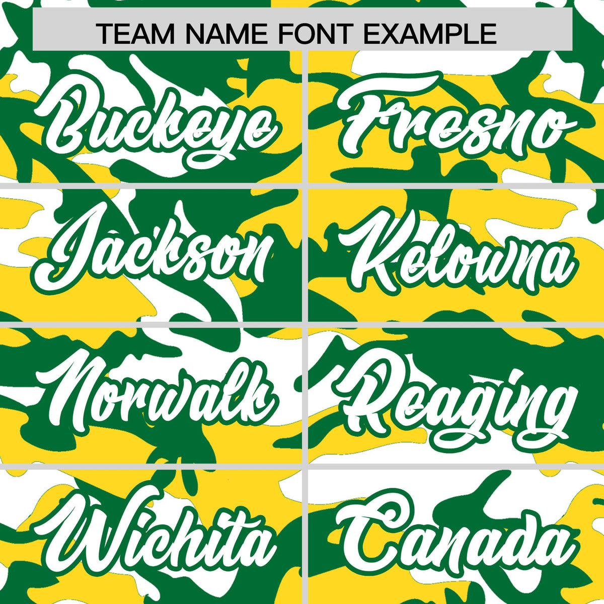 Custom Gold Kelly Green White Camo Gradient Fashion Baseball Jersey | Perfect for Training,Sublimation Printed &amp; Stitched,Add Name and Numbern,Perfect for Teams | KXKSHOP