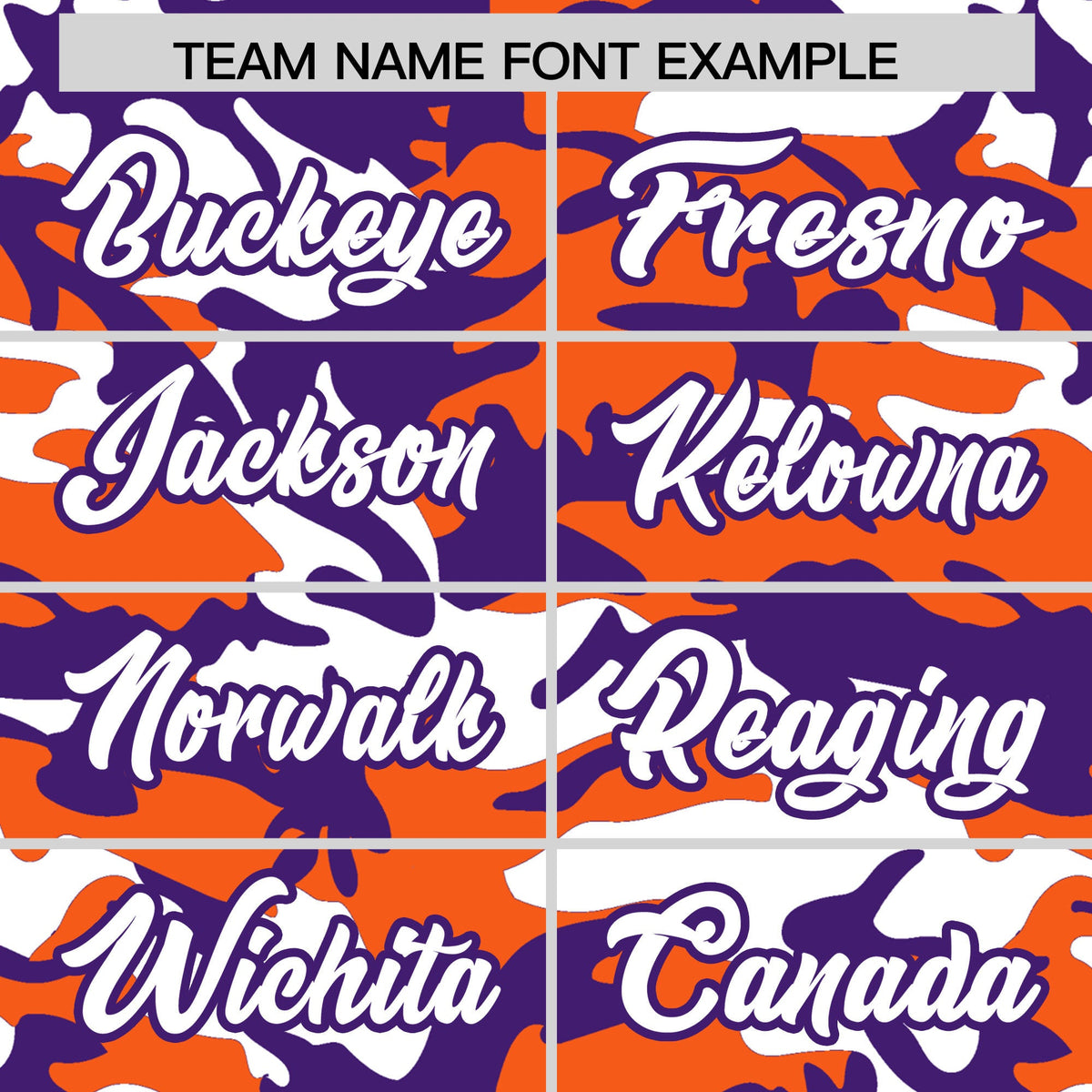 Custom Orange Purple White Camo Gradient Fashion Baseball Jersey | Perfect for Training,Sublimation Printed &amp; Stitched,Add Name and Numbern,Perfect for Teams | KXKSHOP