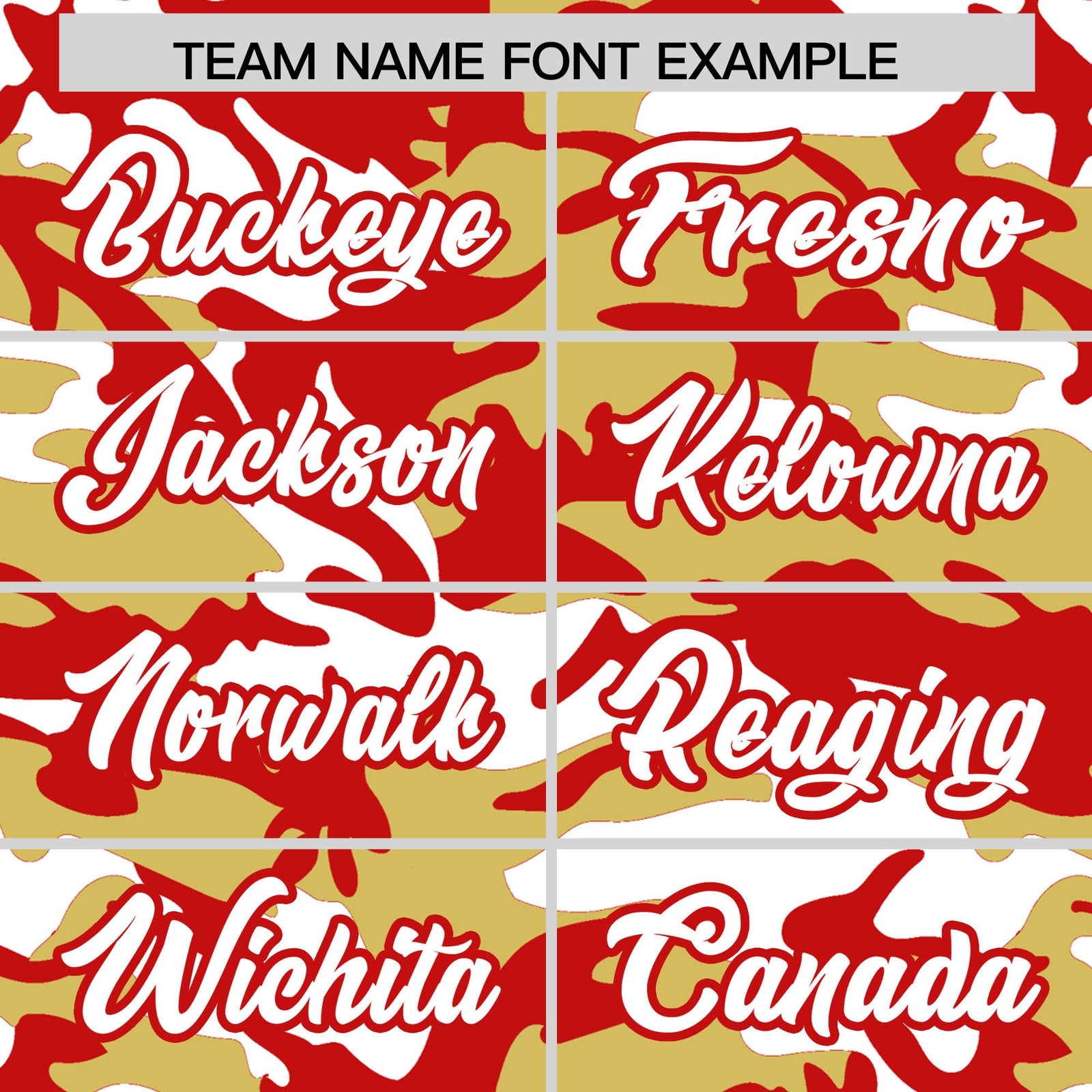 Custom Old Gold Red White Camo Gradient Fashion Baseball Jersey | Perfect for Training,Sublimation Printed & Stitched,Add Name and Numbern,Perfect for Teams | KXKSHOP