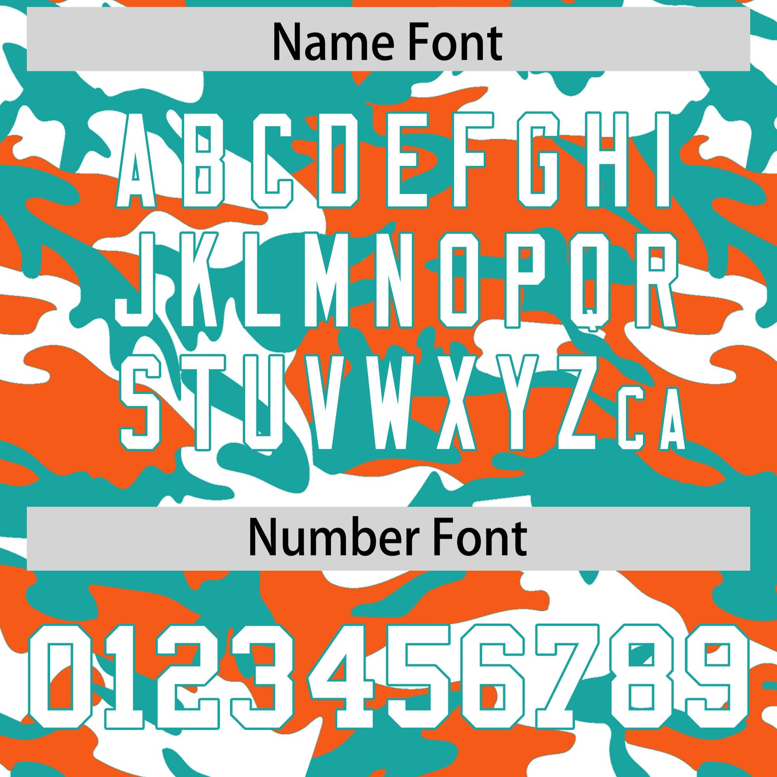 Custom Aqua Orange White Camo Gradient Fashion Baseball Jersey