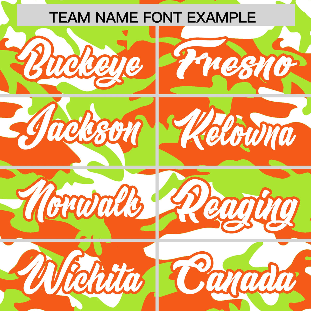 Custom Neon Green Orange White Camo Gradient Fashion Baseball Jersey | Perfect for Training,Sublimation Printed &amp; Stitched,Add Name and Numbern,Perfect for Teams | KXKSHOP