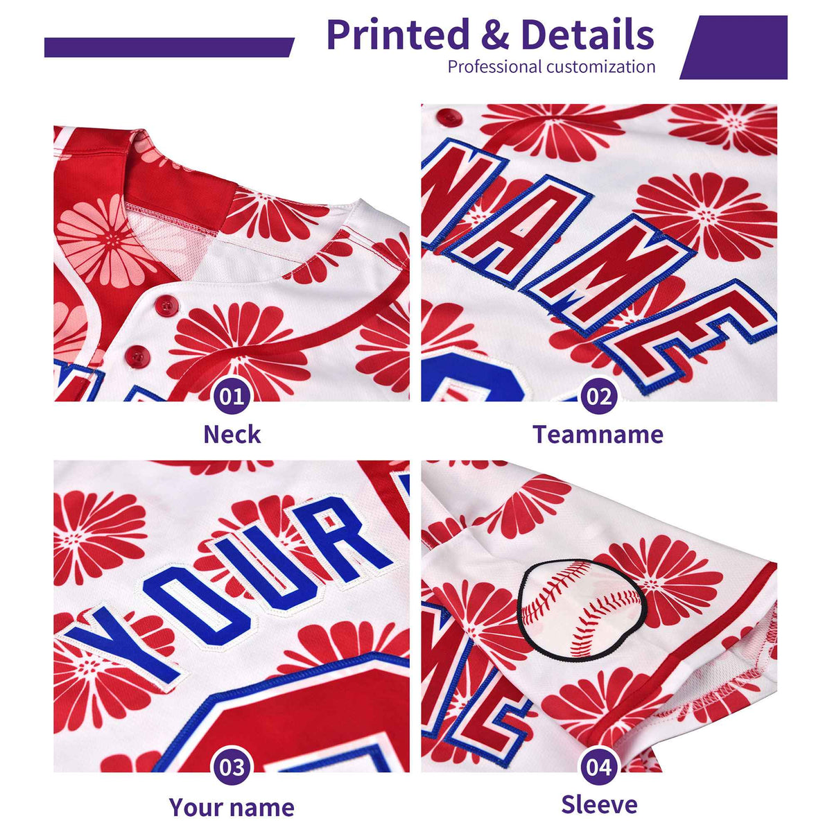Custom Aqua Pink Split Rose Print Authentic Baseball Jersey