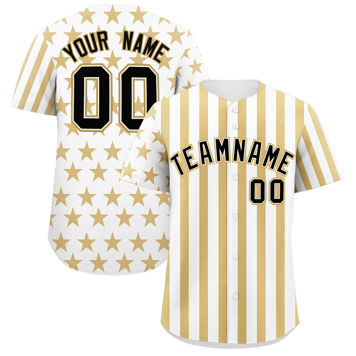 Custom White Old Gold American Flag Graffiti Pattern Baseball Jersey| KXKSHOP