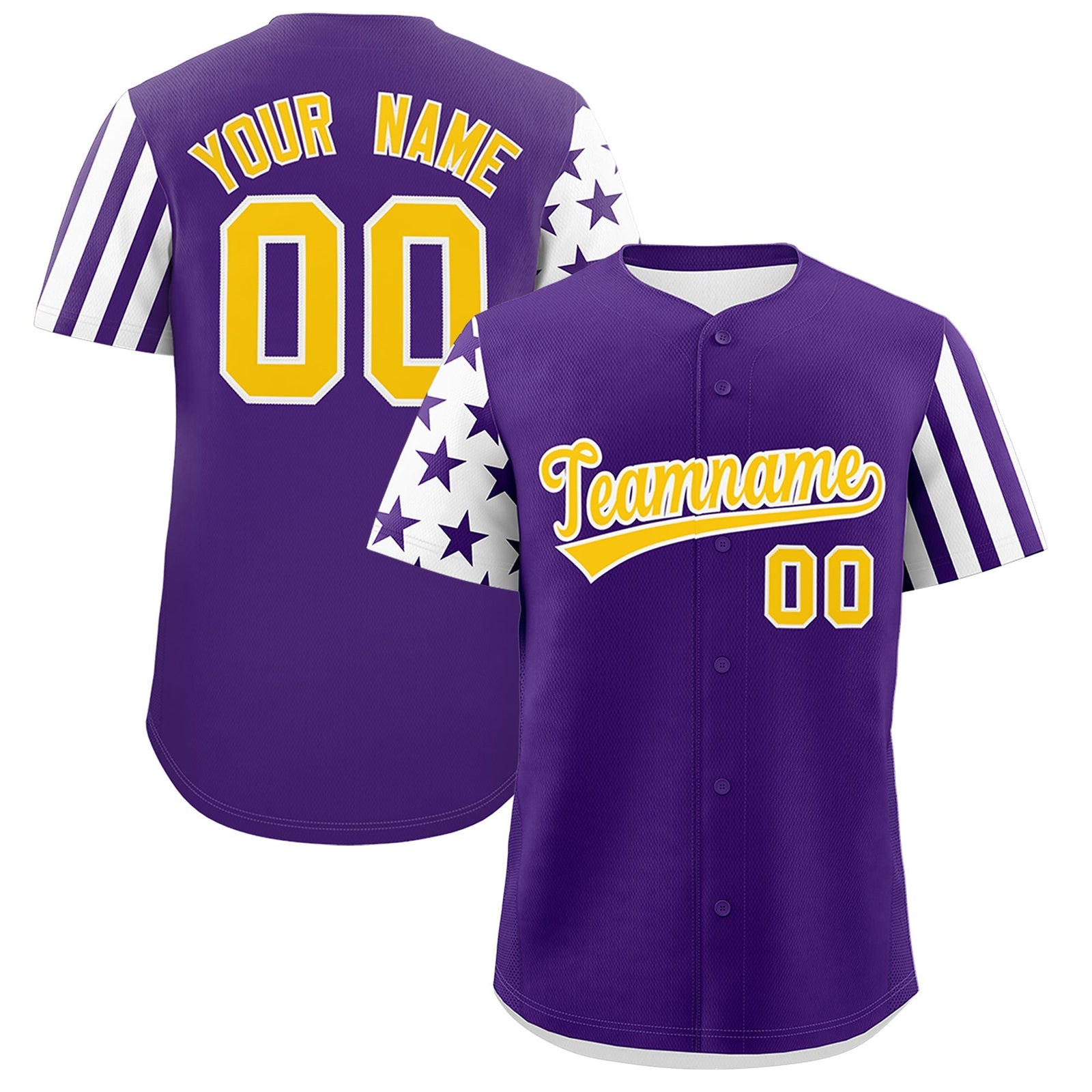 Custom Purple White American Flag Raglan Sleeves Baseball Jersey| KXKSHOP