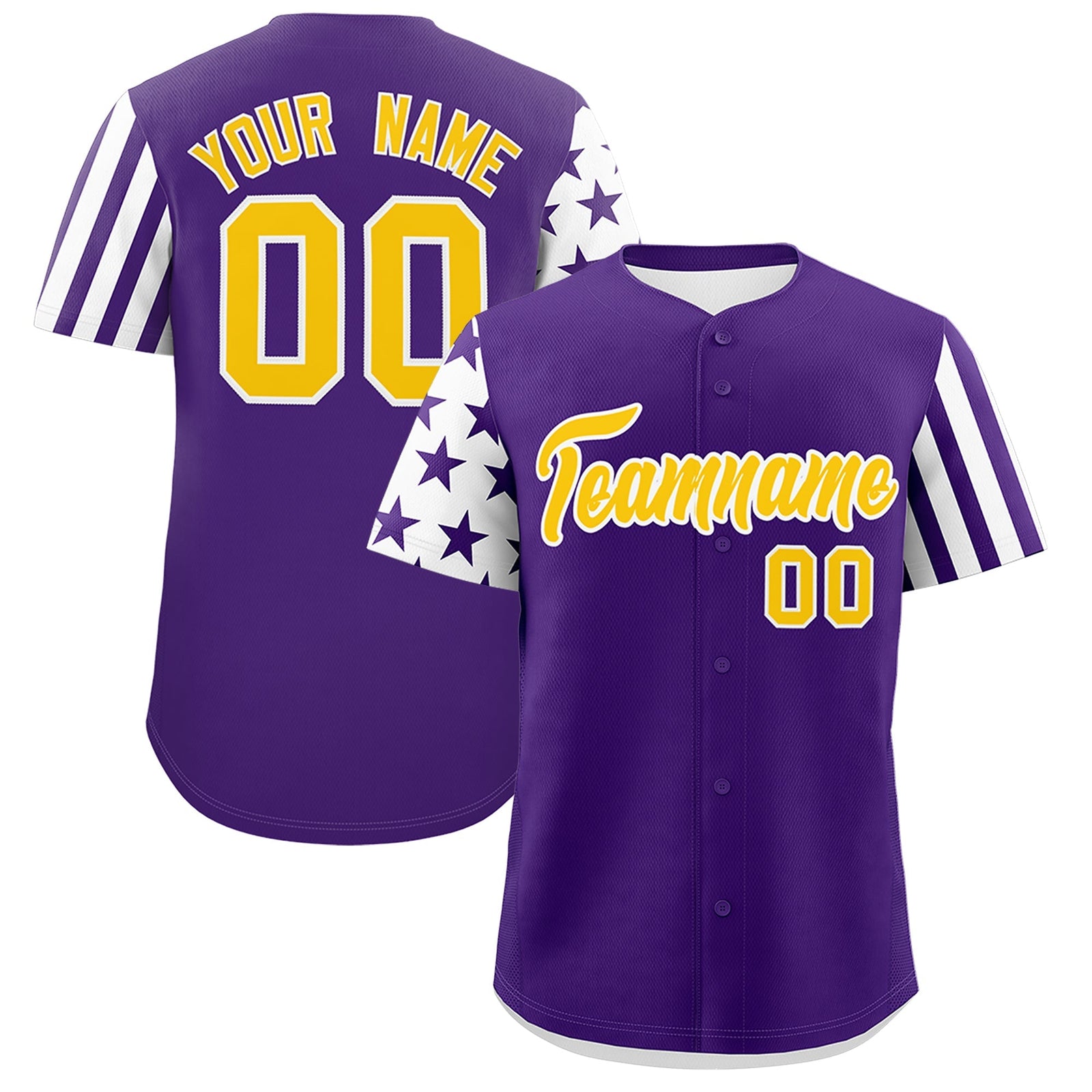 Custom Purple White American Flag Raglan Sleeves Baseball Jersey| KXKSHOP
