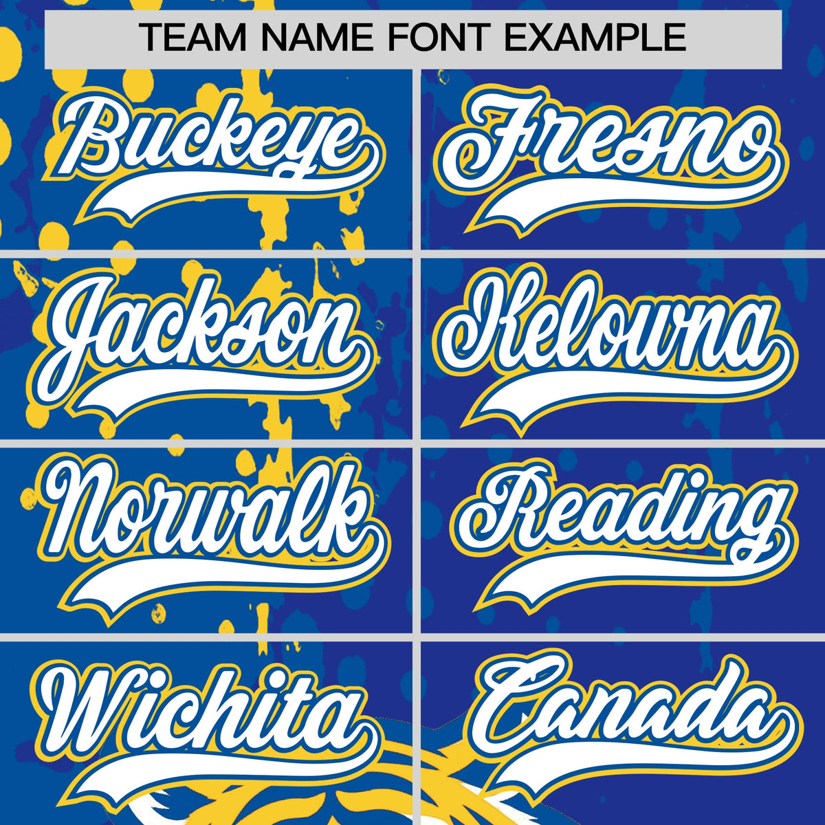 Custom Royal Blue Royal Gold Full-Snap Graffiti Pattern Tiger Graffiti Jersey Baseball Jersey| KXKSHOP