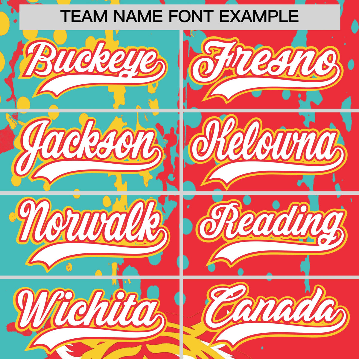Custom Light Red Teal Gold Full-Snap Graffiti Pattern Tiger Graffiti Jersey Baseball Jersey| KXKSHOP