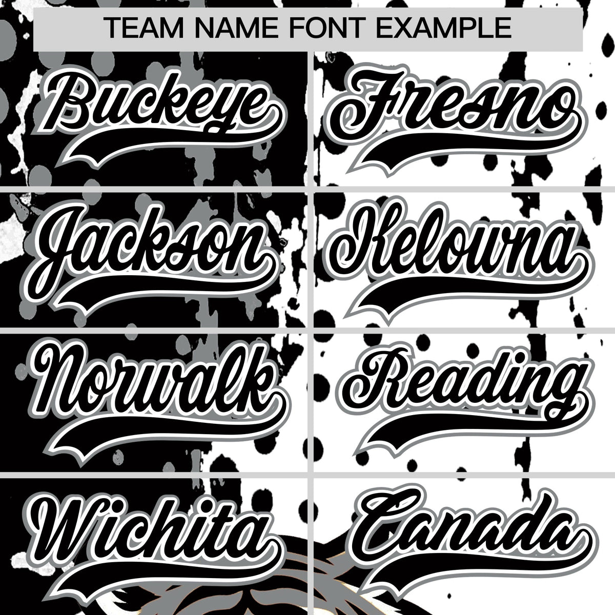 Custom White Black Gray Full-Snap Graffiti Pattern Tiger Graffiti Jersey Baseball Jersey| KXKSHOP