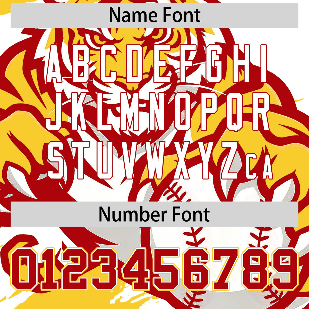 Custom White Gold Red Full-Snap Graffiti Pattern Tiger Graffiti Jersey Baseball Jersey| KXKSHOP