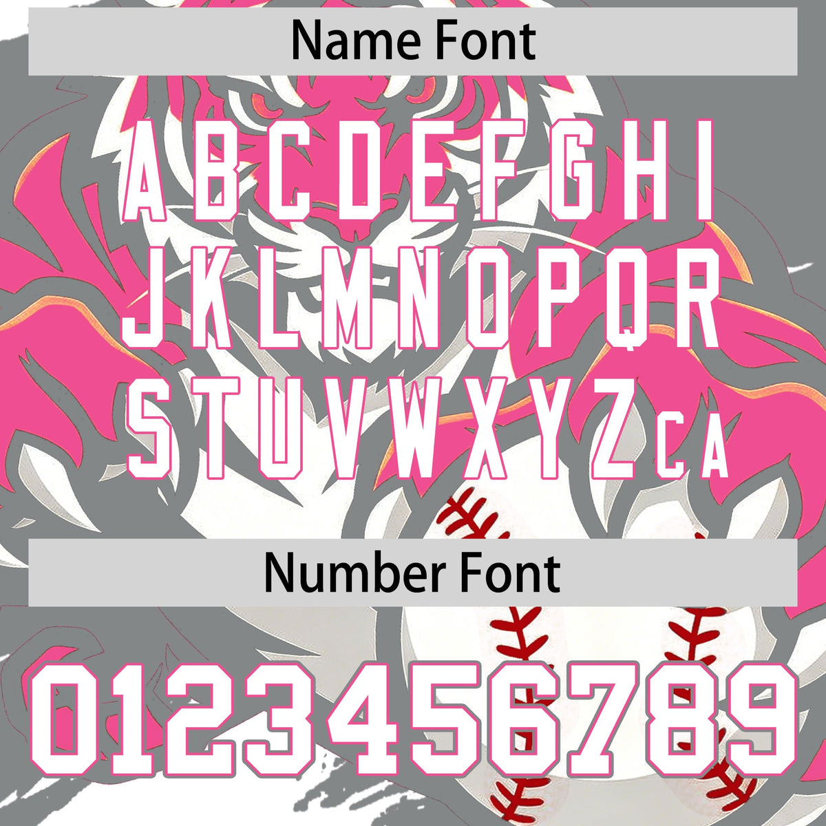 Custom Gray White Pink Full-Snap Graffiti Pattern Tiger Graffiti Jersey Baseball Jersey| KXKSHOP