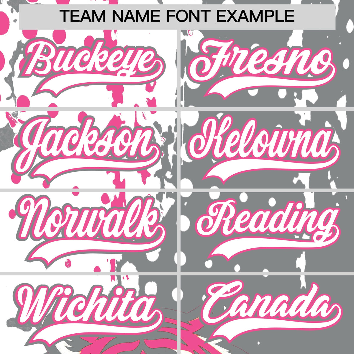Custom Gray White Pink Full-Snap Graffiti Pattern Tiger Graffiti Jersey Baseball Jersey| KXKSHOP