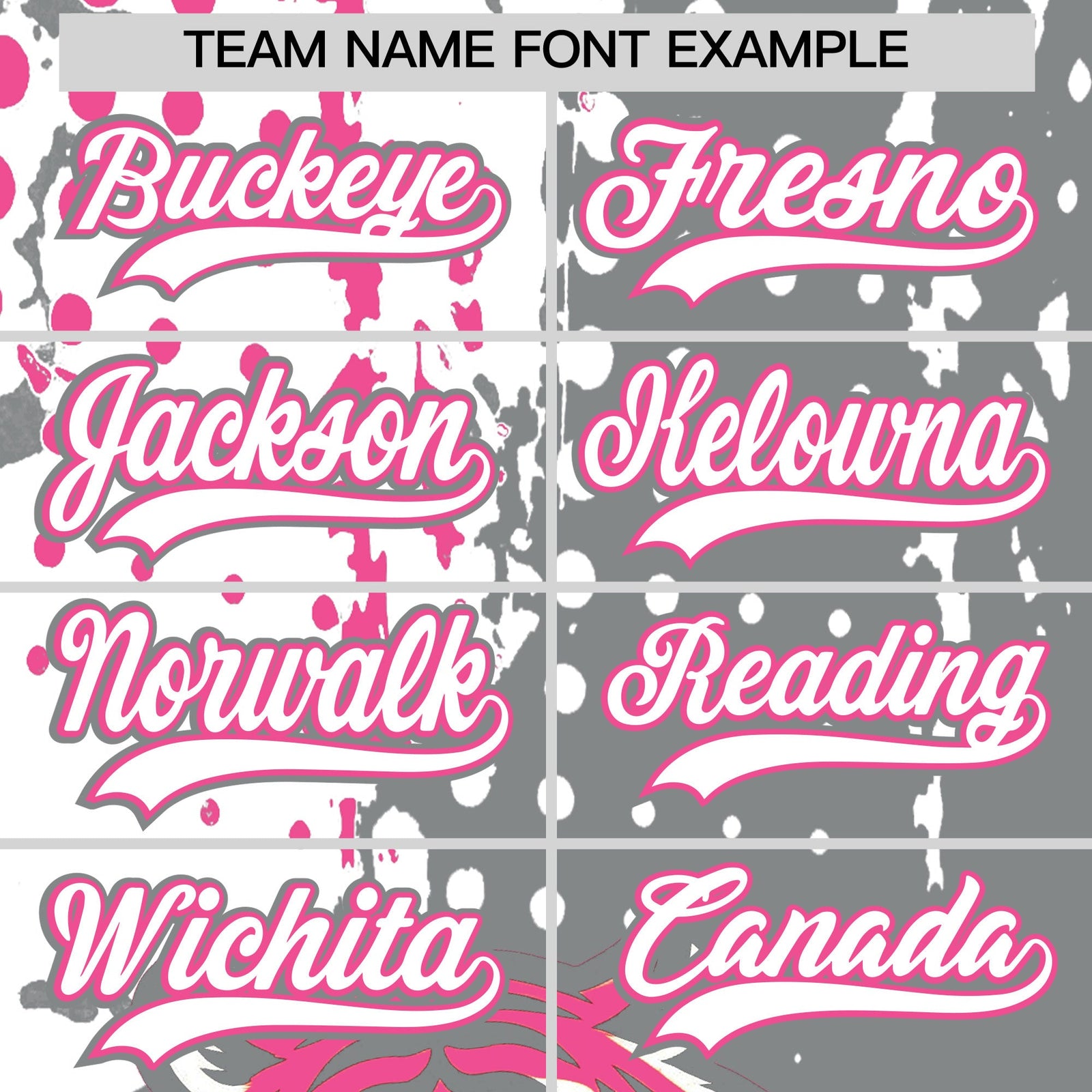 Custom Gray White Pink Full-Snap Graffiti Pattern Tiger Graffiti Jersey Baseball Jersey| KXKSHOP