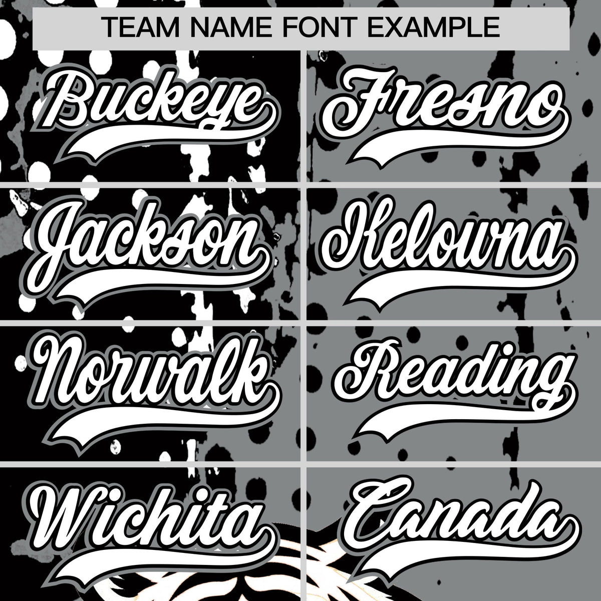 Custom Gray Black White Full-Snap Graffiti Pattern Tiger Graffiti Jersey Baseball Jersey| KXKSHOP