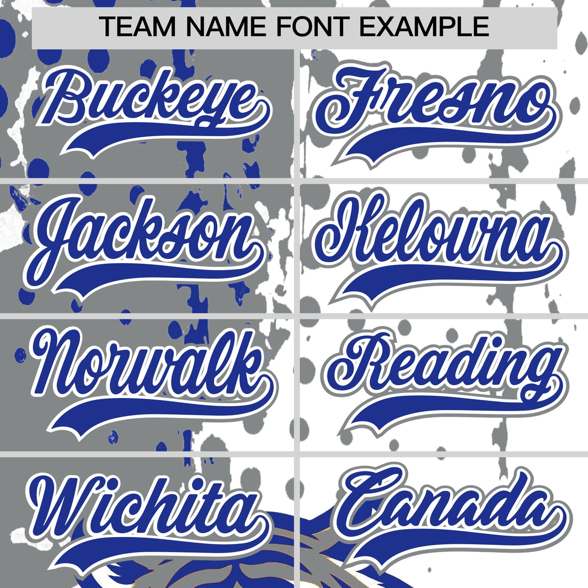 Custom White Gray Royal Blue Full-Snap Graffiti Pattern Tiger Graffiti Jersey Baseball Jersey| KXKSHOP
