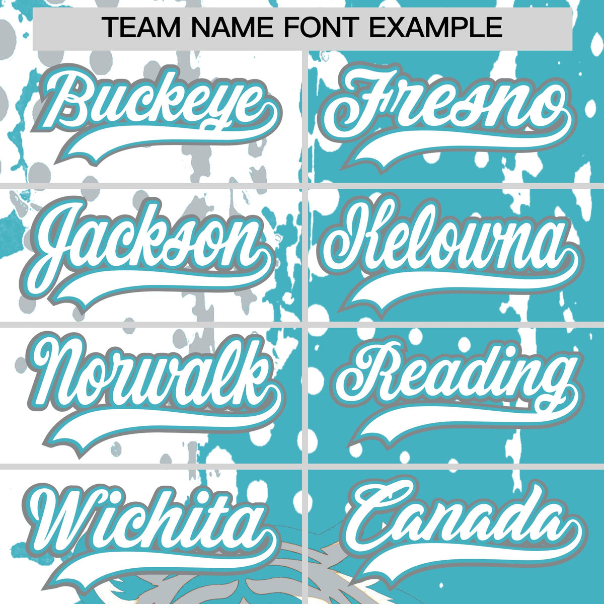 Custom Sky Blue Silver White Full-Snap Graffiti Pattern Tiger Graffiti Jersey Baseball Jersey| KXKSHOP