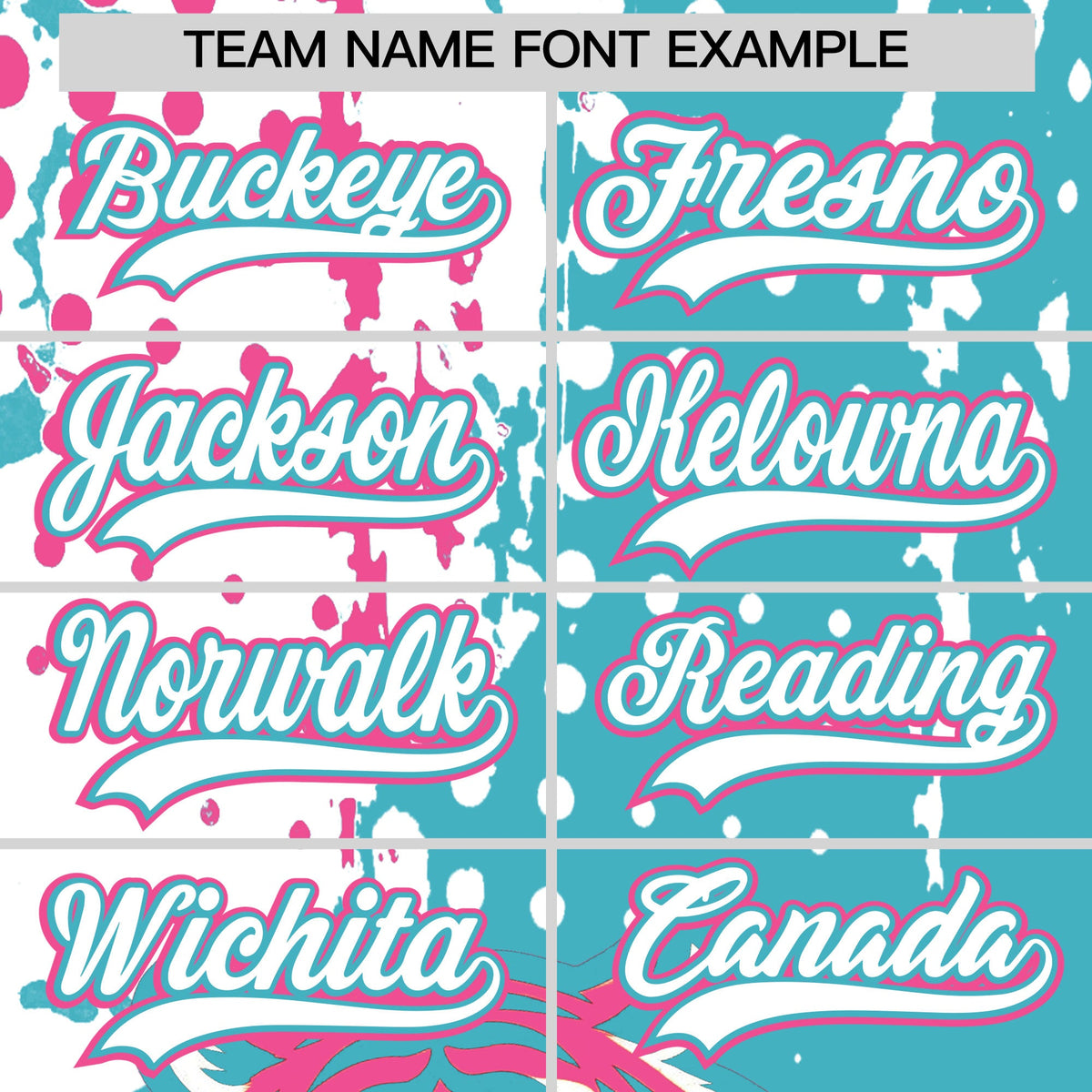 Custom Sky Blue White Pink Full-Snap Graffiti Pattern Tiger Graffiti Jersey Baseball Jersey| KXKSHOP