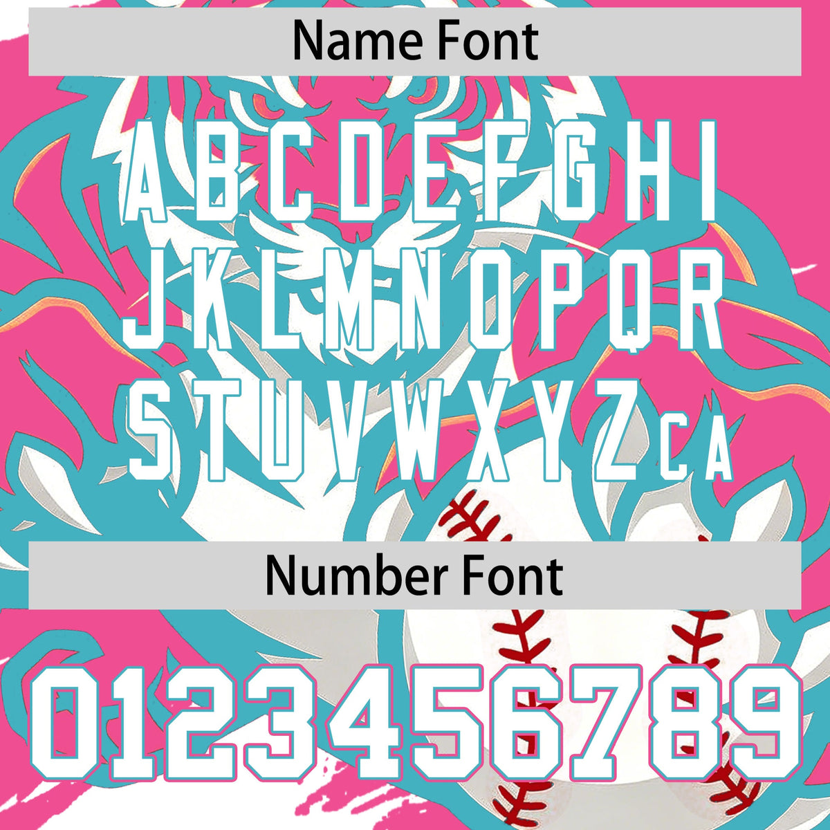 Custom Pink White Sky Blue Full-Snap Graffiti Pattern Tiger Graffiti Jersey Baseball Jersey| KXKSHOP