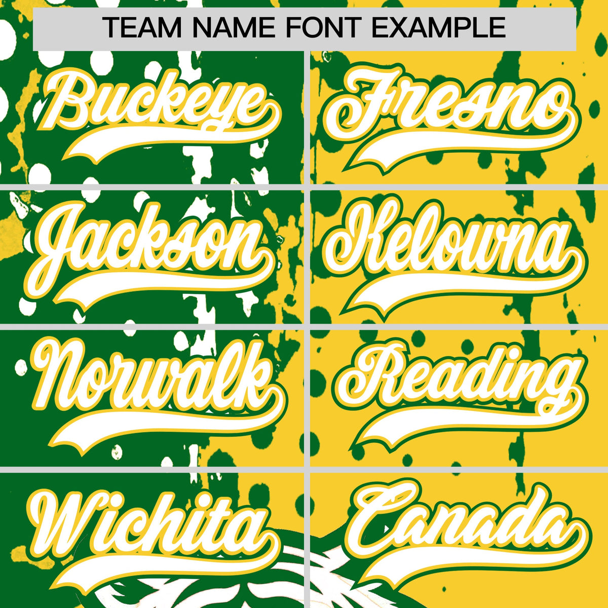 Custom Gold Kelly Green White Full-Snap Graffiti Pattern Tiger Graffiti Jersey Baseball Jersey| KXKSHOP
