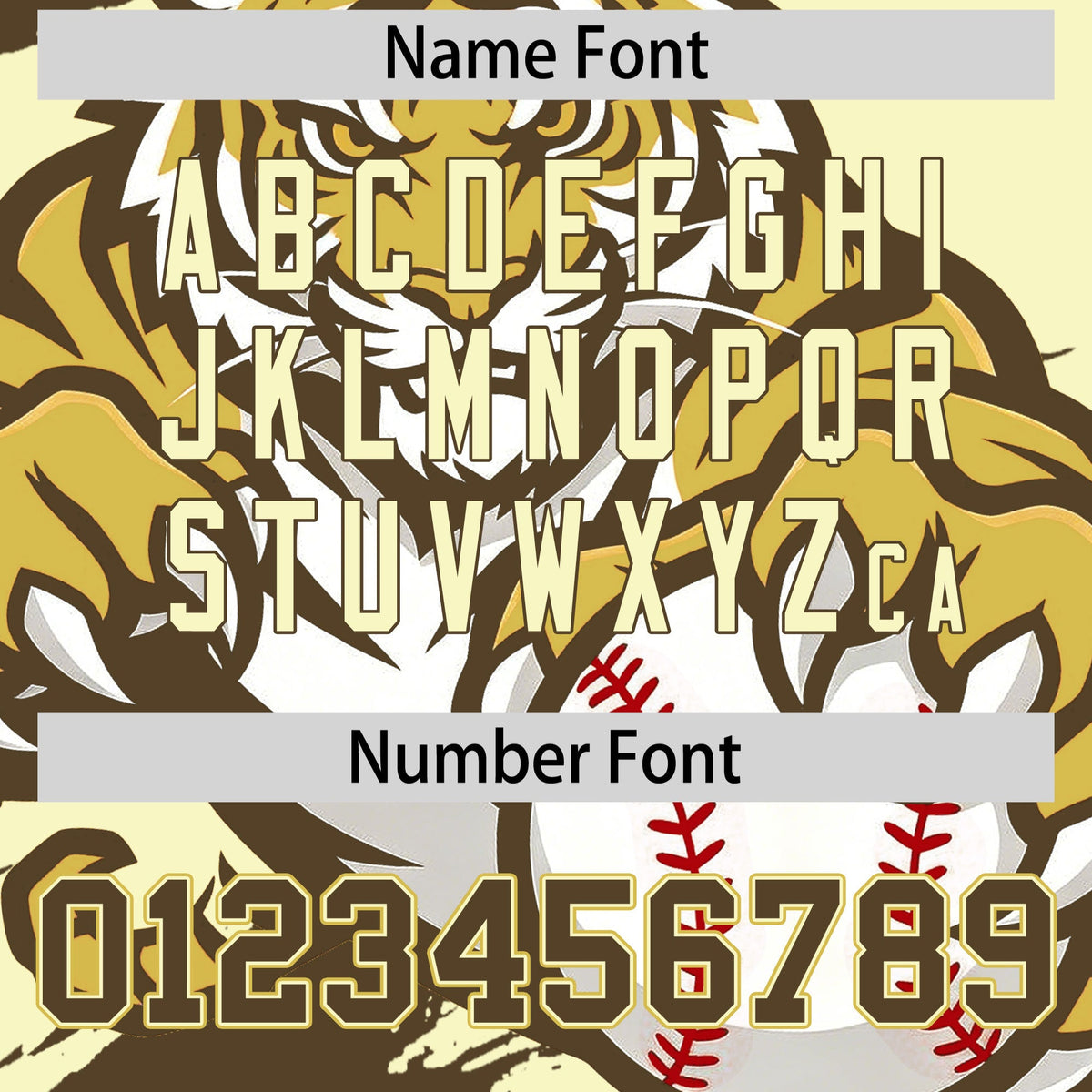 Custom Cream Light Brown Old Gold Full-Snap Graffiti Pattern Tiger Graffiti Jersey Baseball Jersey| KXKSHOP