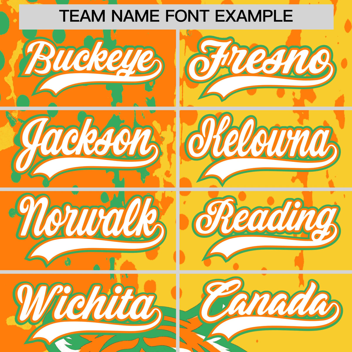 Custom Gold Orange Neon Green Full-Snap Graffiti Pattern Tiger Graffiti Jersey Baseball Jersey| KXKSHOP