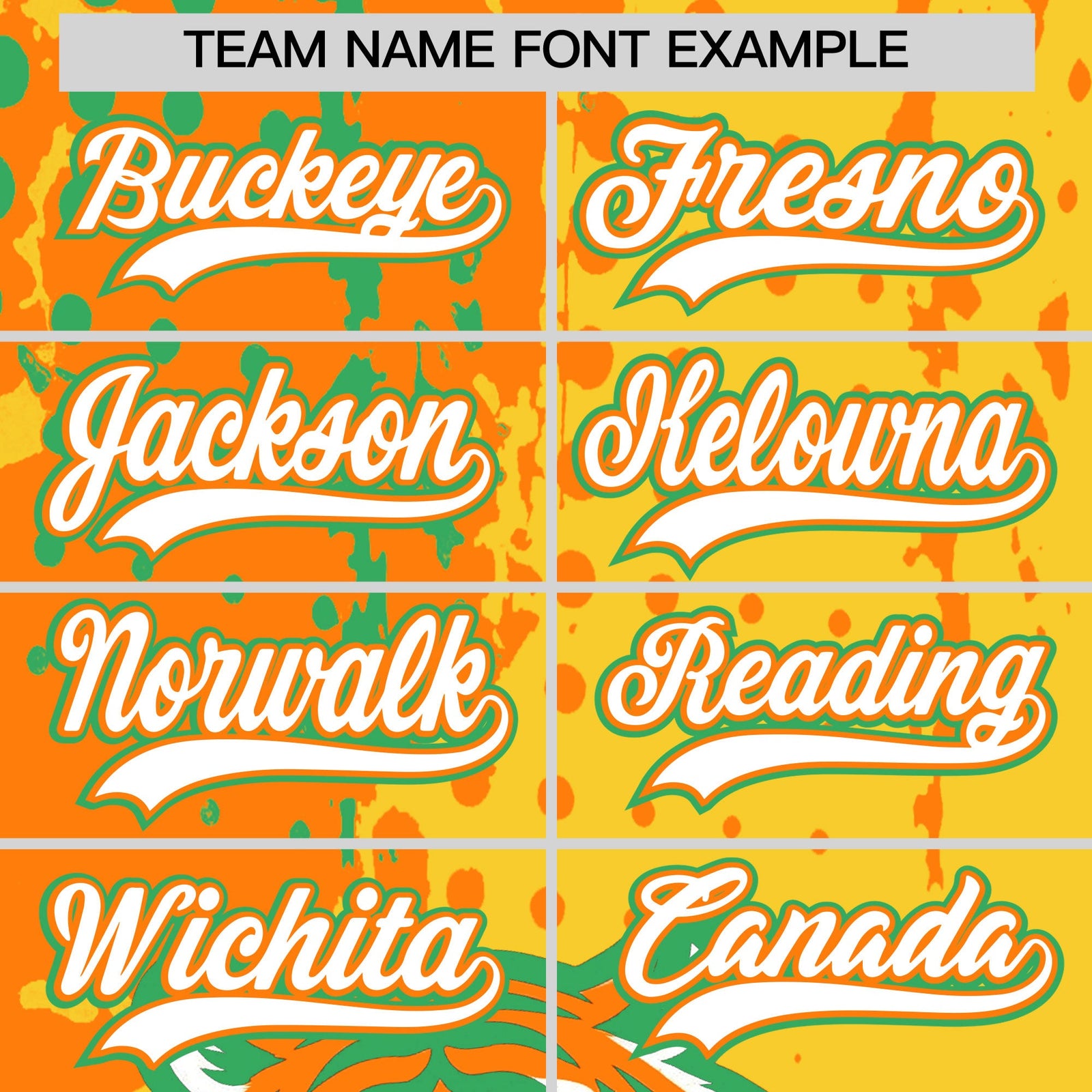 Custom Gold Orange Neon Green Full-Snap Graffiti Pattern Tiger Graffiti Jersey Baseball Jersey| KXKSHOP
