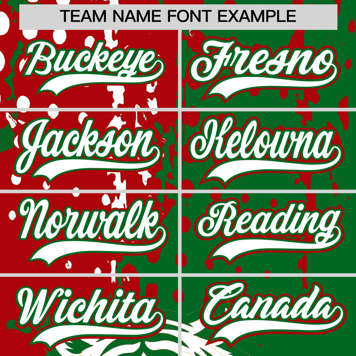 Custom Kelly Green Red White Full-Snap Graffiti Pattern Tiger Graffiti Jersey Baseball Jersey| KXKSHOP
